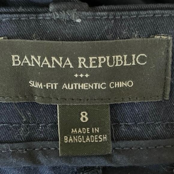 Banana Republic Navy High Rise Slim Fit Cropped Straight Leg Chino Pant Size 8 - Picture 4 of 5